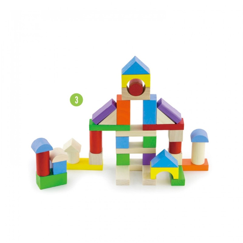New Classic Toys Ξύλινα Τουβλάκια Μπλοκ Κατασκευών Colored για 1.5+ Ετών 100τμχ New Classic Toys Ξύλινα Τουβλάκια Μπλοκ Κατασκευών Colored για 1.5+ Ετών 100τμχ