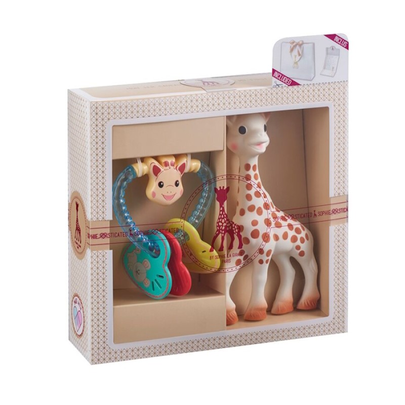 Sophie La Girafe Σετ δώρου Sophiesticated με την Σόφι και μασητική κουδουνίστρα καρδιά