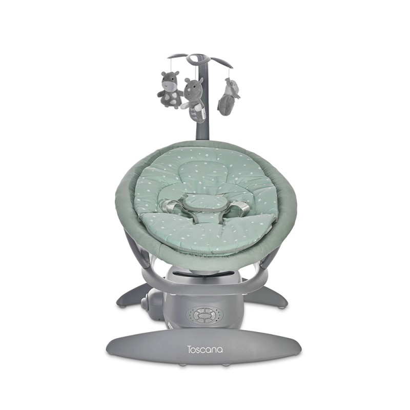 Lorelli Ηλεκτρικό Relax Μωρού Κούνια Toscana Frosty Green Stars με Μουσική 2 σε 1 για Παιδί έως 9kg Lorelli Ηλεκτρικό Relax Μωρού Κούνια Toscana Frosty Green Stars με Μουσική 2 σε 1 για Παιδί έως 9kg