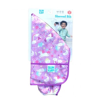 Bumkins Αδιάβροχη Ποδιά Υφασμάτινη με Κορδόνι Unicorns με Τσέπη & Μανίκια για 6 m+