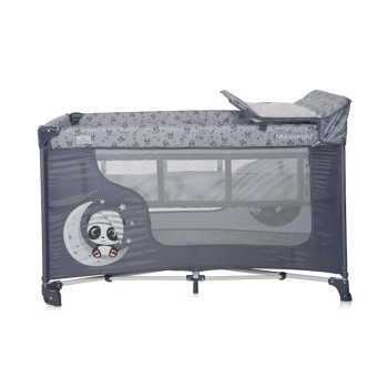 Lorelli Moonlight Plus Παρκοκρέβατο 2 Επιπέδων με Αλλαξιέρα & Στρώμα Cool Grey 126x70cm