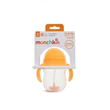 Munchkin Tip & Sip Cup -Παιδικό Ποτηράκι με Λαβές και Καλαμάκι ”Click Lock” από Πλαστικό Πορτοκαλί για 6m+ 207ml Munchkin Tip & Sip Cup -Παιδικό Ποτηράκι με Λαβές και Καλαμάκι ”Click Lock” από Πλαστικό Πορτοκαλί για 6m+ 207ml