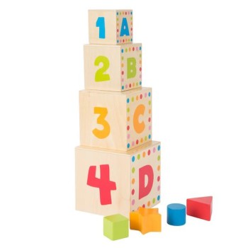 Small Foot Ξύλινοι Εκπαιδευτικοί Κύβοι Στοίβαξης 3 σε 1 με Σχήματα & Ζωάκια για 12m+ Small Foot Ξύλινοι Εκπαιδευτικοί Κύβοι Στοίβαξης 3 σε 1 με Σχήματα & Ζωάκια για 12m+