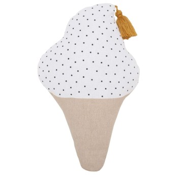 Jabadabado Χειροποίητο Διακοσμητικό Μαξιλάρι Κούνιας Παγωτό Εκρού Διακοσμητικό μαξιλάρι παγωτό