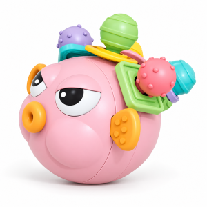Giggles & Co. Βρεφική Μπάλα Δραστηριοτήτων 4-σε-1 με Κουδουνίστρα & Μασητικό Σιλικόνης – Δωράκι για Βρεφικό Πάρτι Γενεθλίων