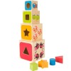 Small Foot Ξύλινοι Εκπαιδευτικοί Κύβοι Στοίβαξης 3 σε 1 με Σχήματα & Ζωάκια για 12m+