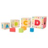 Small Foot Ξύλινοι Εκπαιδευτικοί Κύβοι Στοίβαξης 3 σε 1 με Σχήματα & Ζωάκια για 12m+