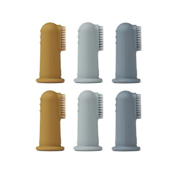 Liewood Σετ 6 Οδοντόβουρτσες Δακτύλου Simon Blue Multi Mix