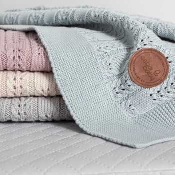 Ceba Baby Κουβέρτα Αγκαλιάς & Λίκνου Diamonds Πλεκτή 90x90cm Herringbone Pink Ceba Baby Κουβέρτα Αγκαλιάς & Λίκνου Diamonds Πλεκτή 90x90cm Herringbone Pink