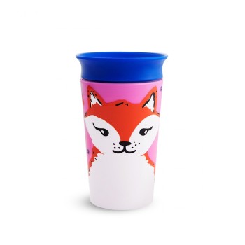 Munchkin Παιδικό Ποτηράκι ”Miracle 360° Wildlove Sippy” από Πλαστικό Fox Μπλε 266ml ποτηράκι μετάβασης για μωρά