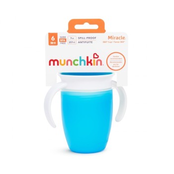 Munchkin Παιδικό Ποτηράκι ”Miracle 360°” από Πλαστικό Μπλε 207ml