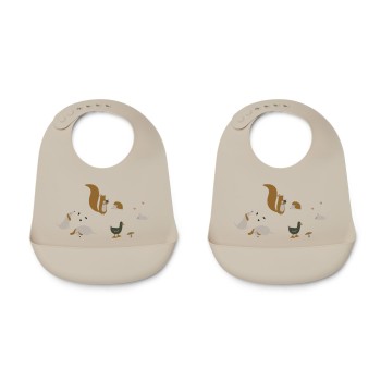 Liewood Σαλιάρα Σιλικόνης Tilda 2τμχ Friendship Multi Mix σαλιάρες σιλικόνης για μωρά