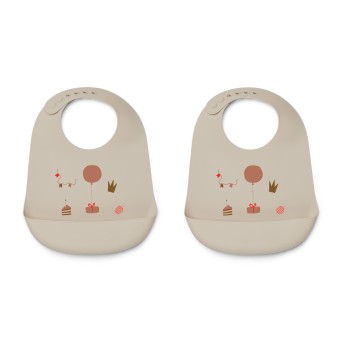 Liewood Σαλιάρα Σιλικόνης Tilda 2τμχ Birthday Multi Mix σαλιάρες σιλικόνης