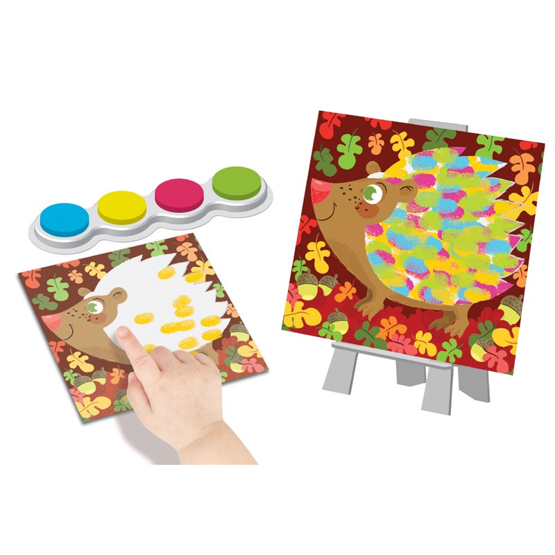 Créa Lign' Εύκολες Ζωγραφιές, Βάφω με τα Δάχτυλα ”Colorful Animals” σετ δαχτυλομπογιές για παιδιά