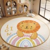 Giggles & Co. Στρογγυλό Παιδικό Play Rug “Lion Laughs” – Μαλακό 3εκ. (Ø120 εκ.)