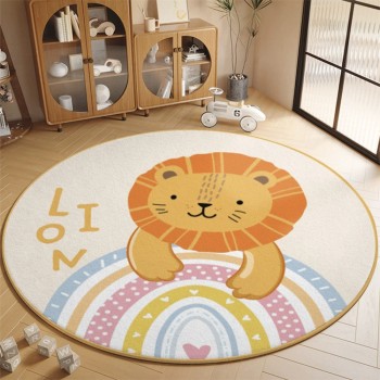 Giggles & Co. Στρογγυλό Παιδικό Play Rug “Lion Laughs” – Μαλακό 3εκ. (Ø120 εκ.)