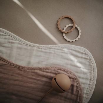 Mushie Πανάκια Ώμου Natural/Fog - Σετ των 2