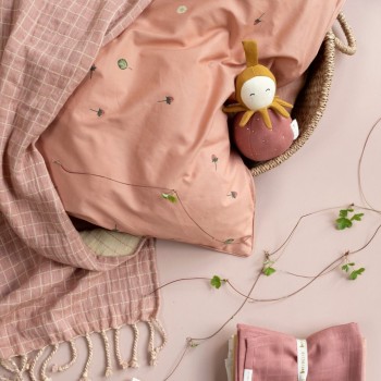 Fabelab Βρεφική Κουβέρτα Grid Old Rose Fabelab Βρεφική Κουβέρτα Grid Old Rose