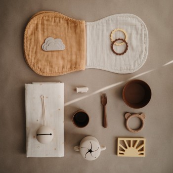 Mushie Πανάκια Ώμου Fall Yellow/Fog - Σετ των 2