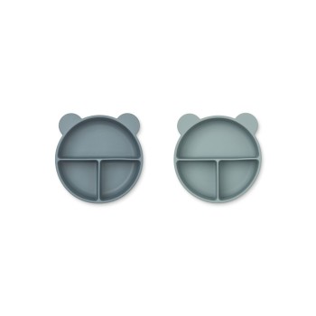 Liewood Connie Divider Μπωλ Whale Blue Mix 2τμχ. Liewood Connie Divider Μπωλ Whale Blue Mix 2τμχ.