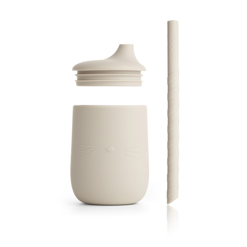 Liewood Παιδικό Ποτηράκι ”Ellis” από Πλαστικό Μπεζ 230ml βρεφικό ποτηράκι με καλαμάκι