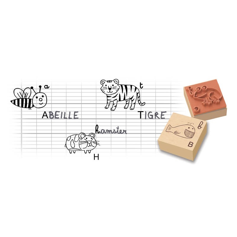 Ξύλινες σφραγίδες αλφαβήτου για παιδιά