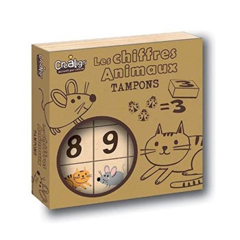 Ξύλινες σφραγίδες αριθμών για παιδιά