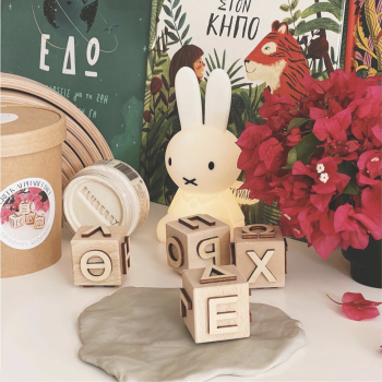 Blueberry Kidsroom Greek Alphabet Ξύλινα Ζάρια ξύλινο παιχνίδι αλφαβήτου