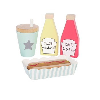 Jabadabado Πακέτο με Γεύμα Hot Dog από Ξύλο Ξύλινο σετ hot dog παιχνίδι