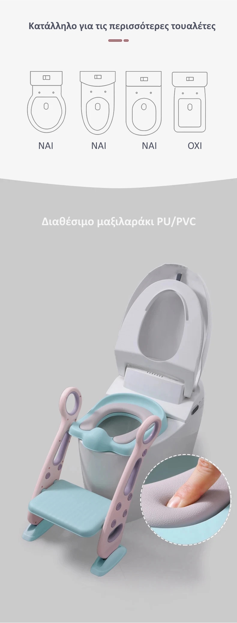 κάθισμα τουαλέτας για νήπια με σκαλοπάτι