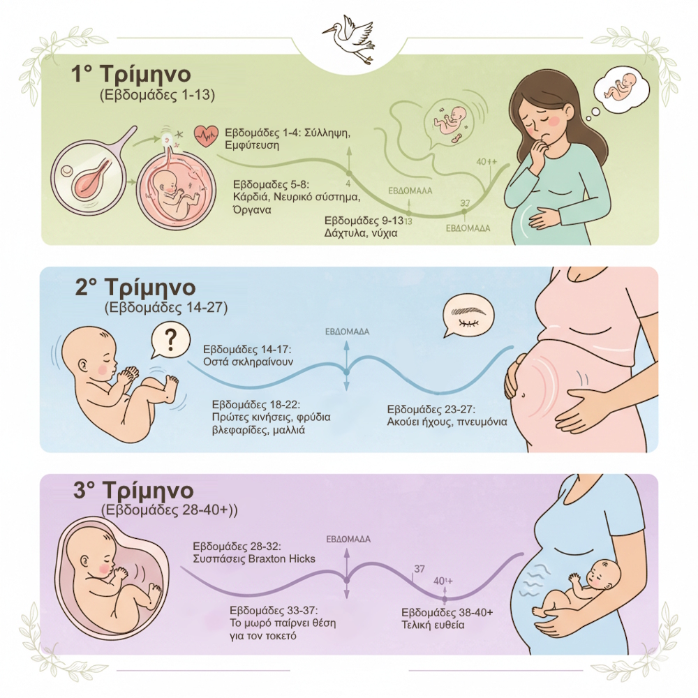 διάγραμμα εγκυμοσύνης εβδομάδα-μήνα