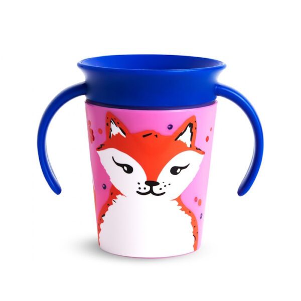 Munchkin Παιδικό Ποτηράκι "Miracle 360° Wildlove Sippy" από Πλαστικό Fox Μπλε 177ml