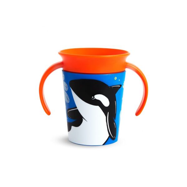 Munchkin Παιδικό Ποτηράκι "Miracle 360° Wildlove Sippy" από Πλαστικό Orca Πορτοκαλί 177ml