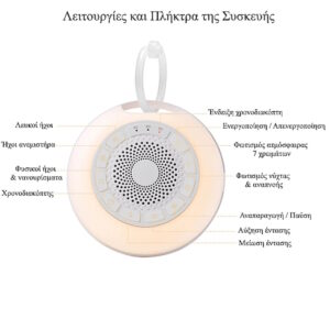 Giggles and Co. GM-05 Συσκευή Ύπνου με 26 Ήχους Νανούρισματος, Λευκούς Ήχους & Φως Νυκτός - Image 3